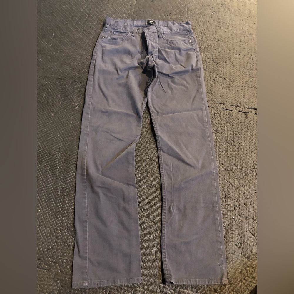 H&M gray twill straight leg pants with button fly